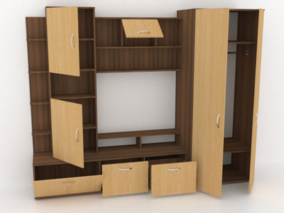 Гостиная мебель, стенка со шкафом для одежды