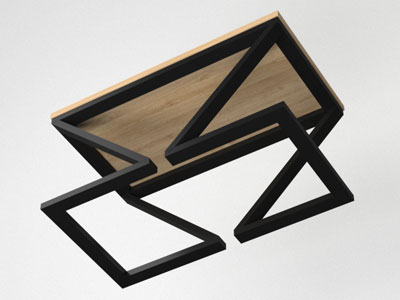 Мебель из металла, стол в стиле лофт №7