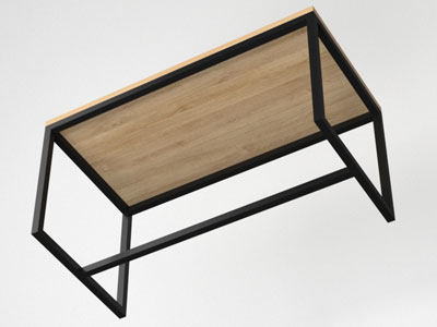 Меблі з металу, стіл в стилі лофт №17