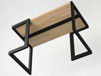 Меблі з металу, стіл в стилі лофт №27